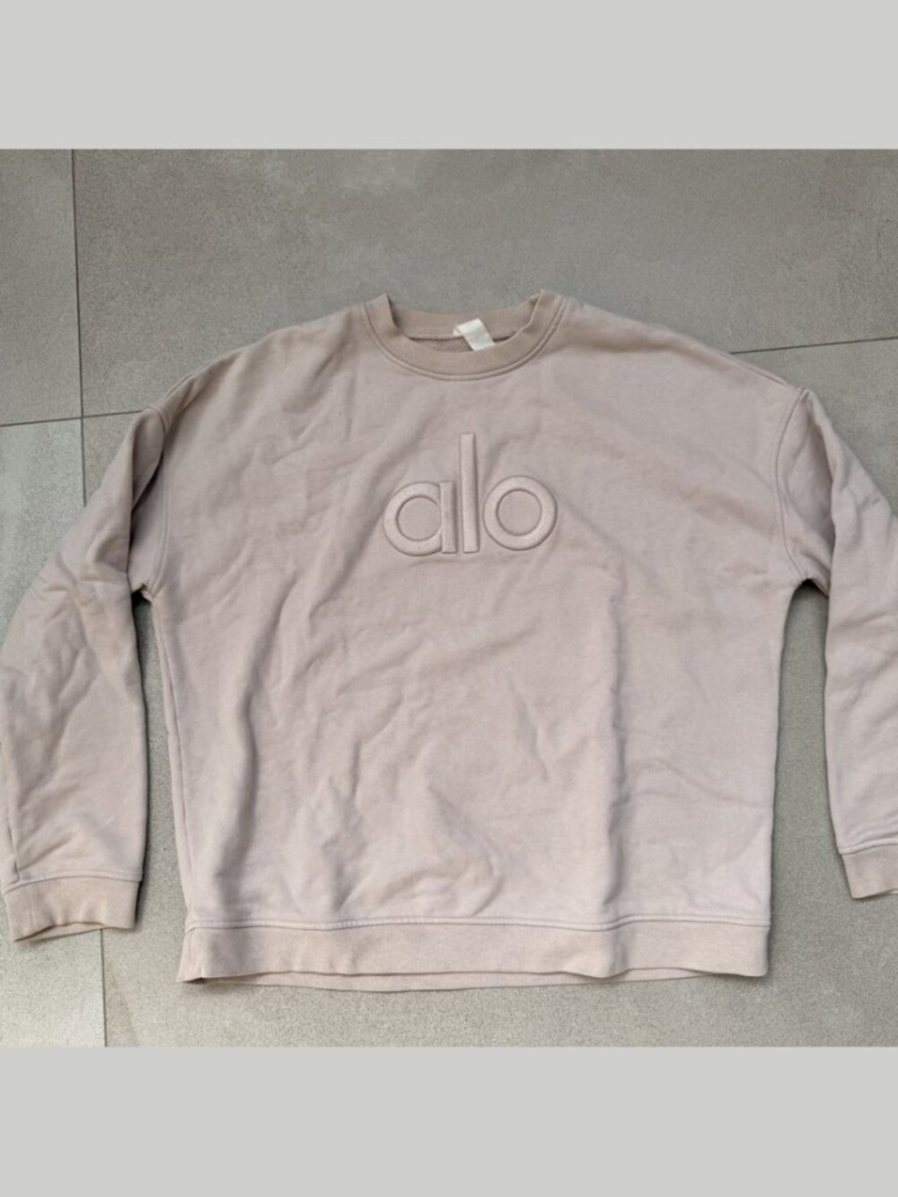 Alo Yoga Taupe Raised Logo Crewneck Sweatshirt Size L